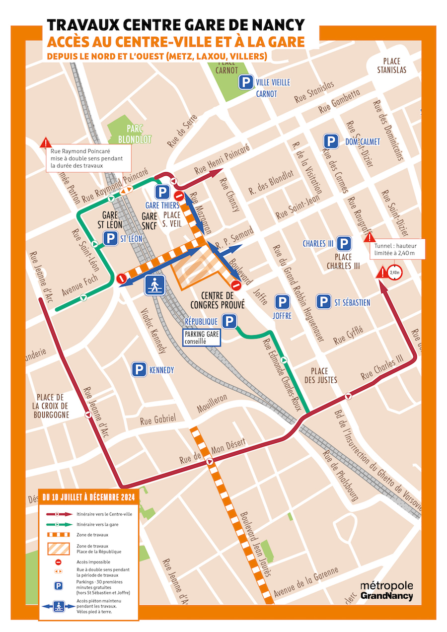 travaux centre gare nancy acces nord&ouest