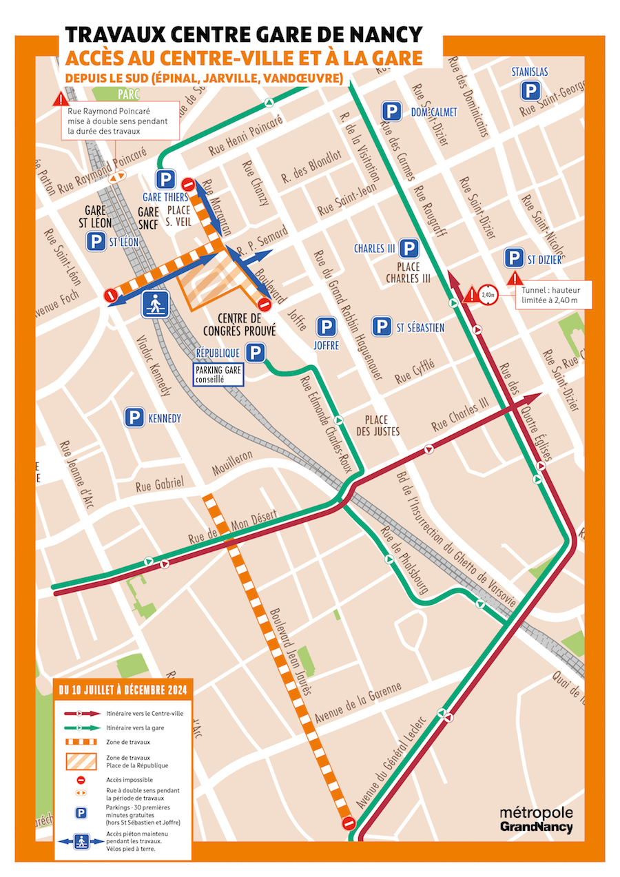 travaux centre gare nancy acces sud