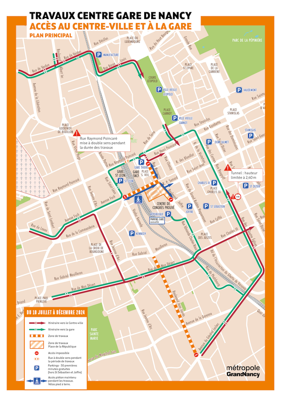 travaux centre gare nancy plan principal